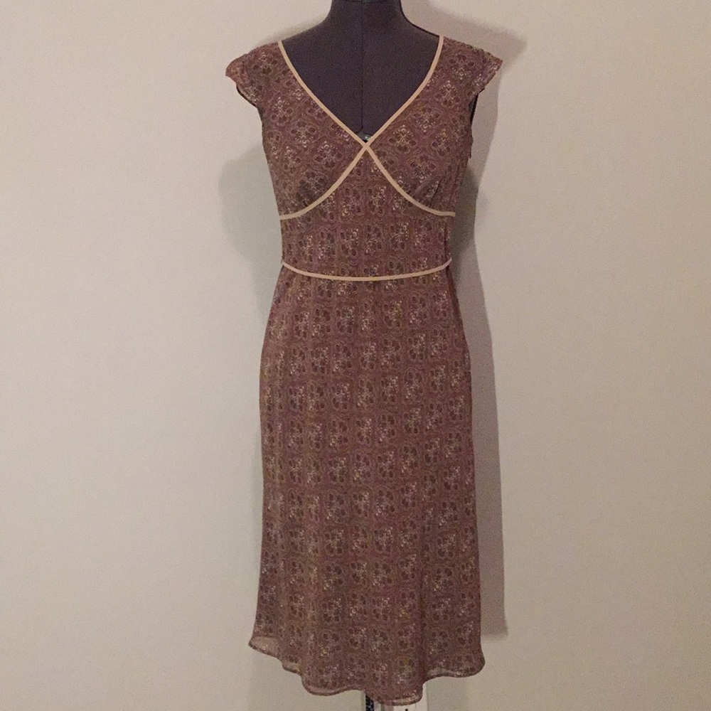 LOFT taupe & pink dress 4P